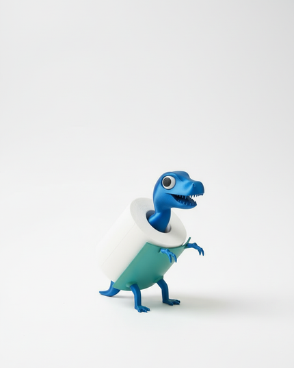 Stehender Toilettenpapierhalter in Blau - Dino fürs Bad - Ansicht 5