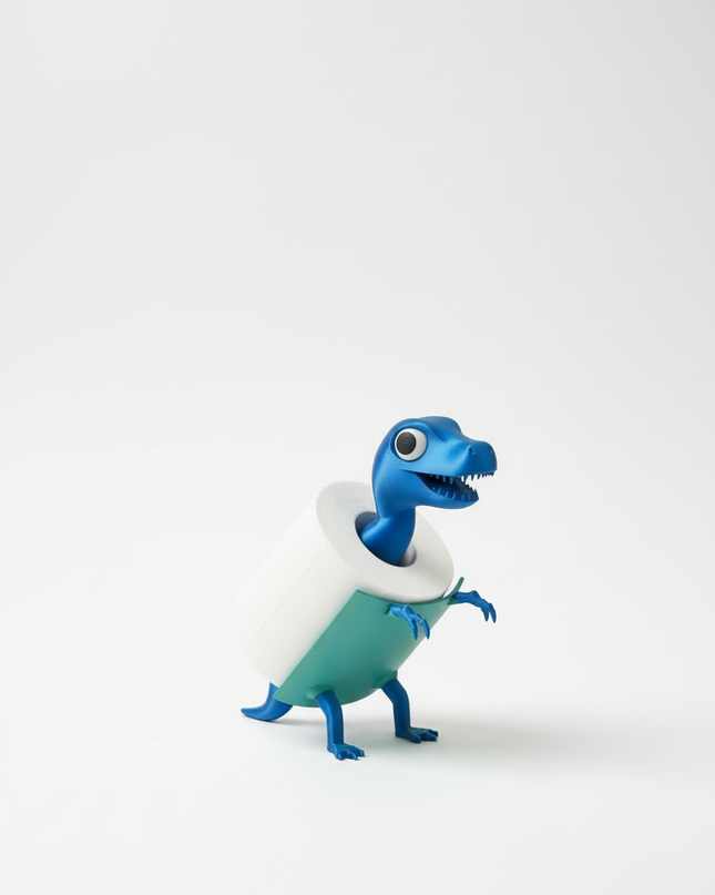 Stehender Toilettenpapierhalter in Blau - Dino fürs Bad - Ansicht 5