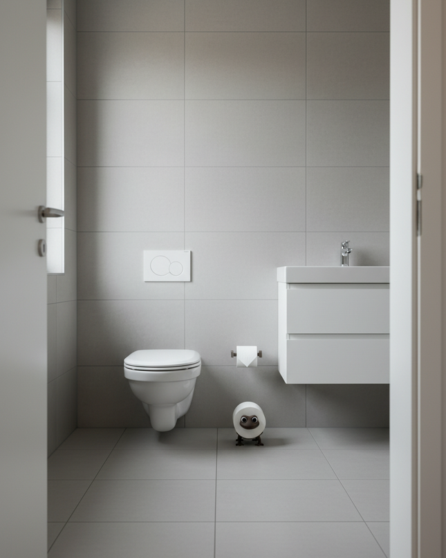 Stehender Toilettenpapierhalter in Braun - Frosch-Design - Ansicht 3