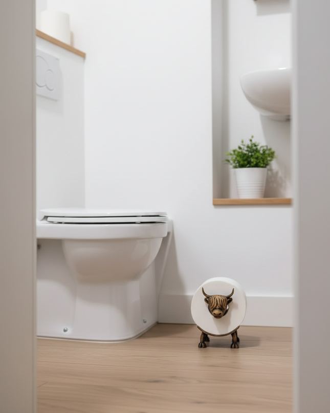 Stehender Toilettenpapierhalter in Bronze - sofort nutzbar - Ansicht 3