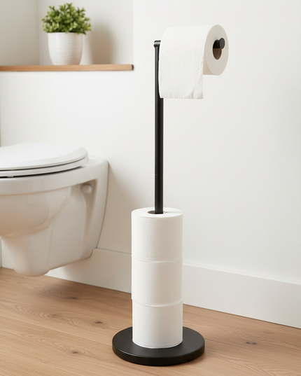 Stehender Toilettenpapierhalter mit Ersatzrollenhalter - Ansicht 1