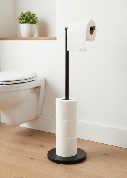 Stehender Toilettenpapierhalter mit Ersatzrollenhalter - Ansicht 1