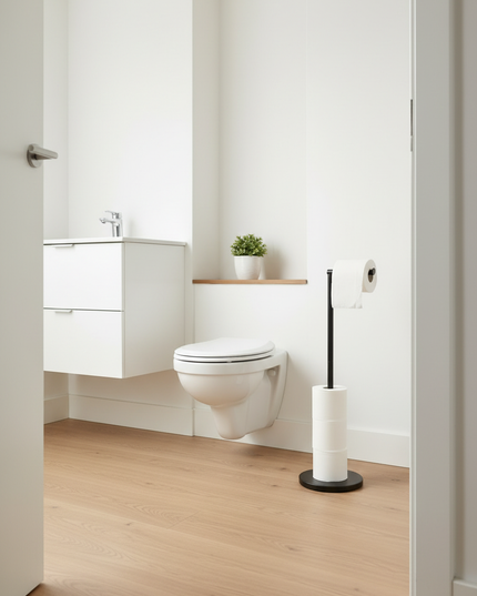 Stehender Toilettenpapierhalter mit Ersatzrollenhalter - Ansicht 3