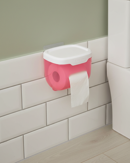 Hellroter Toilettenpapierhalter für Wand in Rot - Ansicht 1