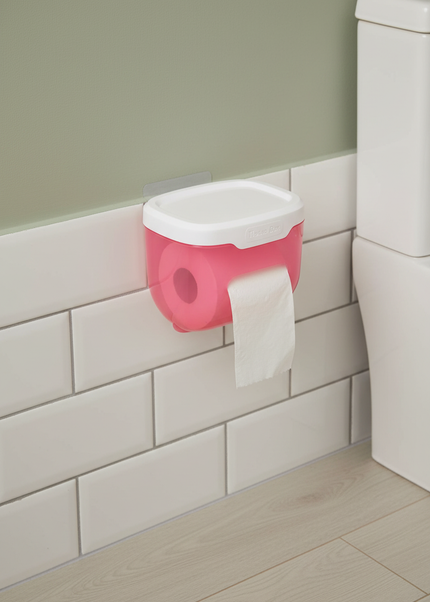 Hellroter Toilettenpapierhalter für Wand in Rot - Ansicht 1