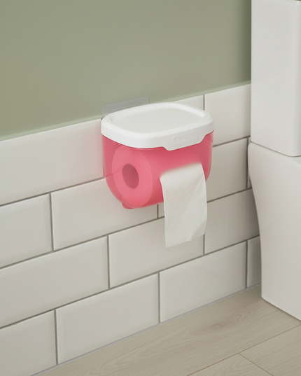 Hellroter Toilettenpapierhalter für Wand in Rot - Ansicht 2