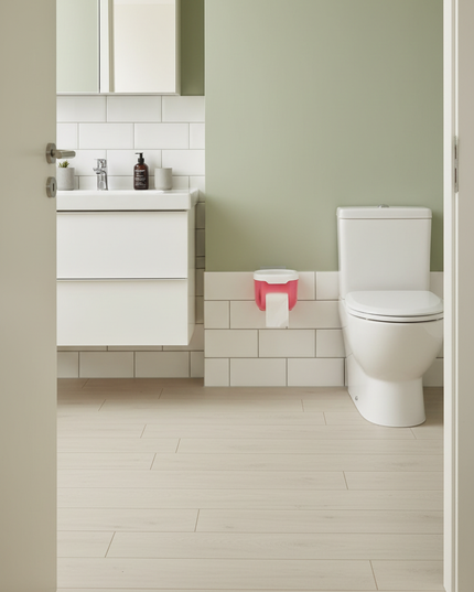 Hellroter Toilettenpapierhalter für Wand in Rot - Ansicht 3