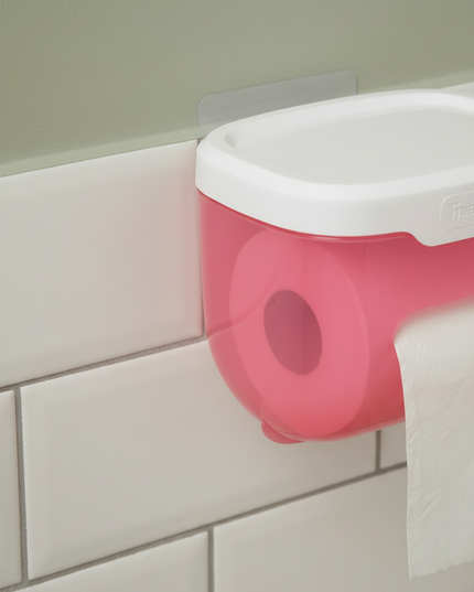 Hellroter Toilettenpapierhalter für Wand in Rot - Ansicht 4