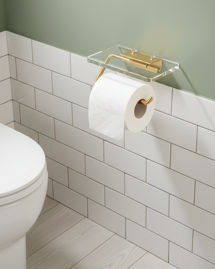 Transparenter Toilettenpapierhalter für die Wand - Ansicht 1
