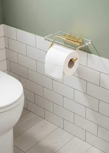 Transparenter Toilettenpapierhalter für die Wand - Ansicht 1