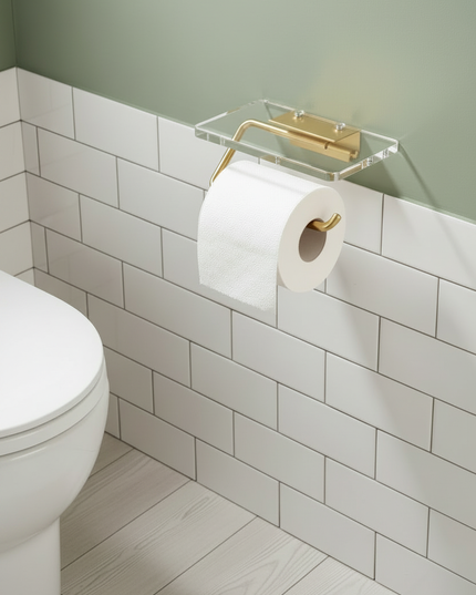 Transparenter Toilettenpapierhalter für die Wand - Ansicht 2