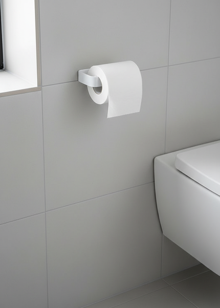 Toilettenpapierhalter für Wand in Weiß - passt in jedes Bad - Ansicht 1