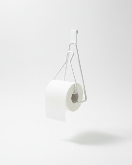 Weißer Toilettenpapierhalter aus Metall - einfach einhängen - Ansicht 5