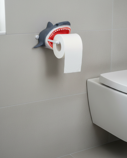 Witziger Toilettenpapierhalter - Haikopf fürs Gäste-WC - Ansicht 1