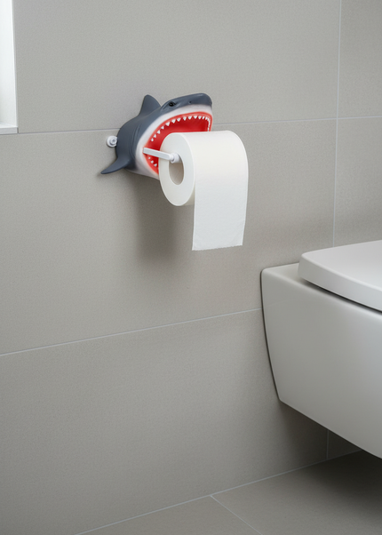 Witziger Toilettenpapierhalter - Haikopf fürs Gäste-WC - Ansicht 1