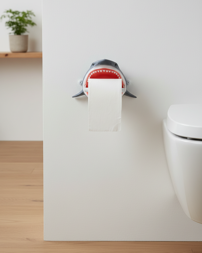 Witziger Toilettenpapierhalter - Haikopf fürs Gäste-WC - Ansicht 2