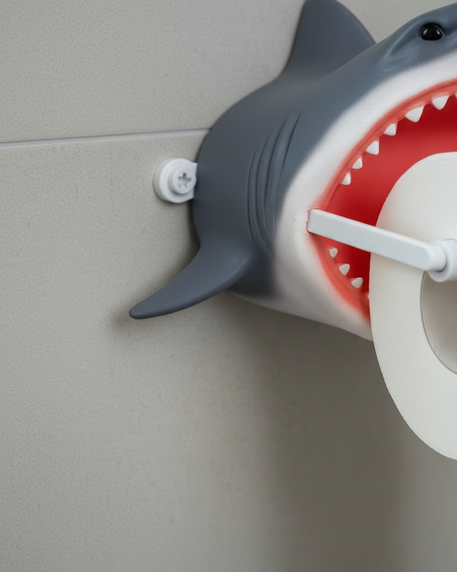 Witziger Toilettenpapierhalter - Haikopf fürs Gäste-WC - Ansicht 4