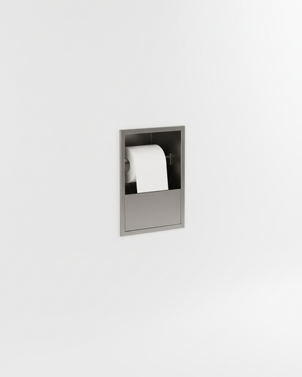 Grauer Unterputz-Toilettenpapierhalter - für nahtlose Optik - Ansicht 5