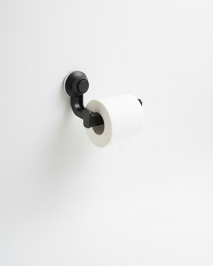 Schwarzer WC-Rollenhalter ohne Bohren - sicherer Halt - Ansicht 4